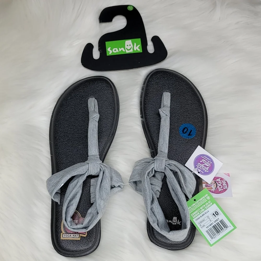 Sanuk Yoga Sling Ella Sandals Gray & Black